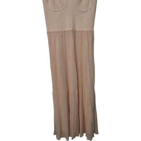 Sandro Roxette Bustier Midi Dress In Blush Size EU 40 US 10 Classic Date Night - Picture 5 of 16
